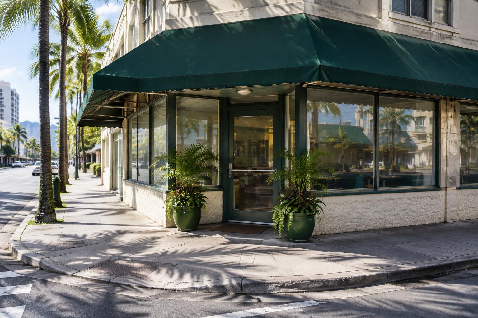 Tsukenjo's corner storefront in downtown Honolulu